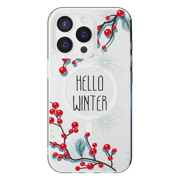 Чехол Mcover для iPhone 15 Pro Max, с MagSafe, Привет, Зима