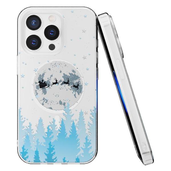 Чехол Mcover для iPhone 15 Pro Max, с MagSafe, Олени Санты