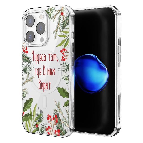Чехол Mcover для iPhone 15 Pro Max, с MagSafe, Рождество
