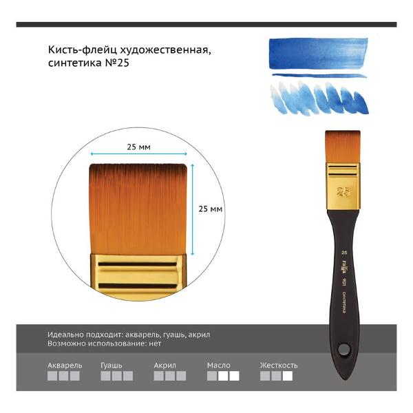 Кисть художественная Гамма Синтетика №25