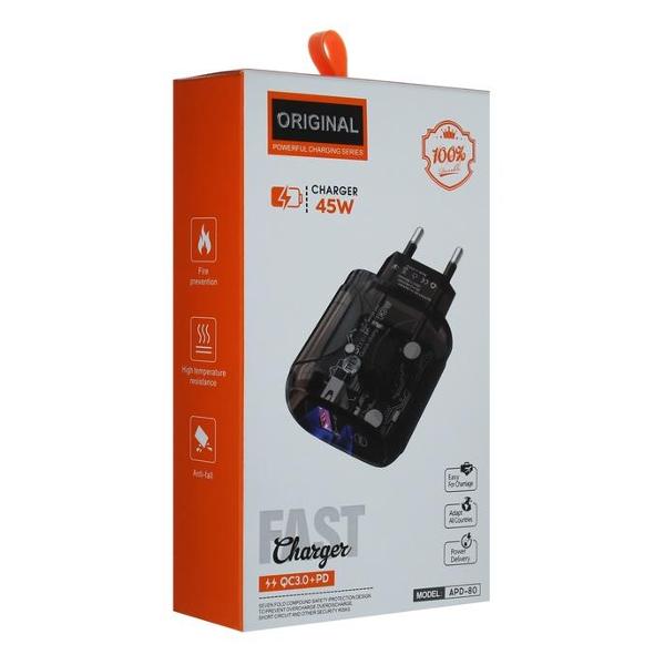 Сетевое зарядное устройство нет бренда OR-000 черное