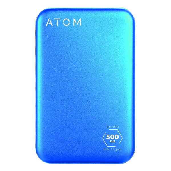 Внешний жесткий диск 2.5" Atom 500GB USB3.2 AEXHDD500GBL синий фото