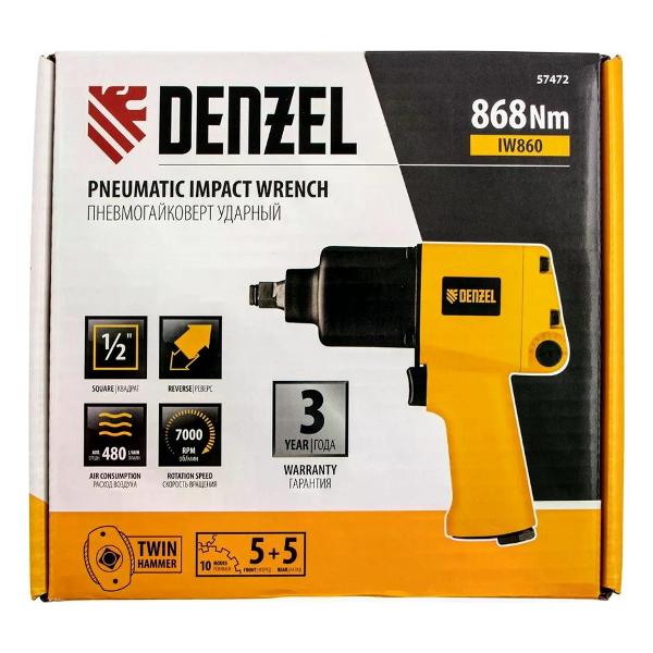 Гайковерт пневматический Denzel IW860