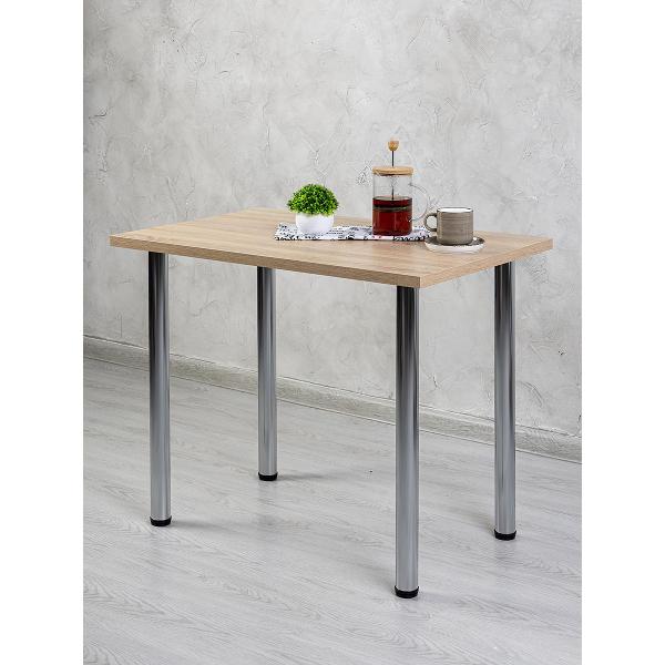 Стол обеденный Gastrorag 900х600х26&nbsp;дуб&nbsp;сонома хром