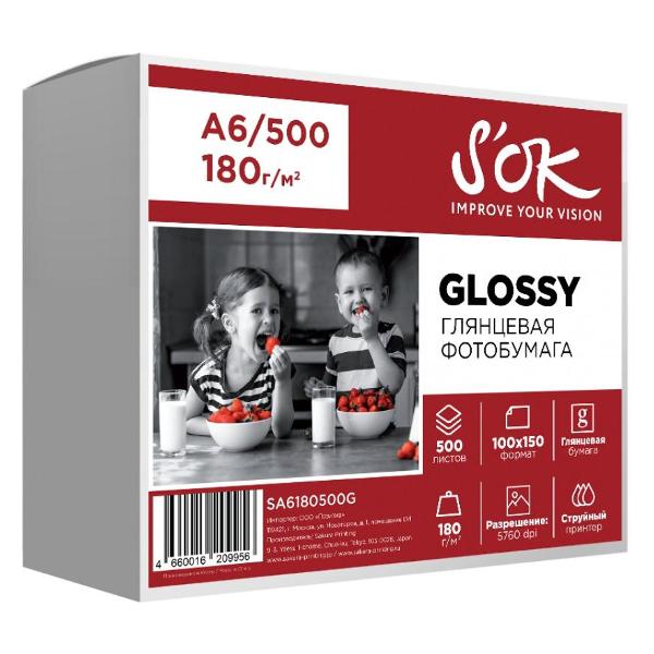 Фотобумага для принтера S'ok SA6180500G