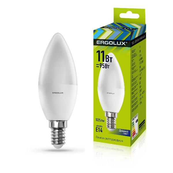 Лампа Ergolux LED-C35-11W-E14-6K (10 шт.)
