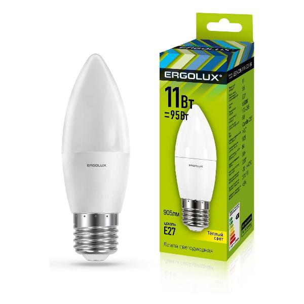 Лампа Ergolux LED-C35-11W-E27-3K (10 шт.)