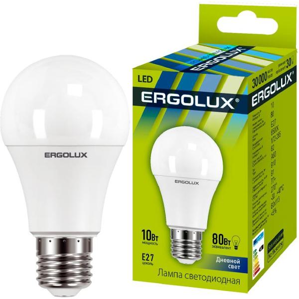 Лампа Ergolux LED-A60-10W-E27-6K (10 шт.)