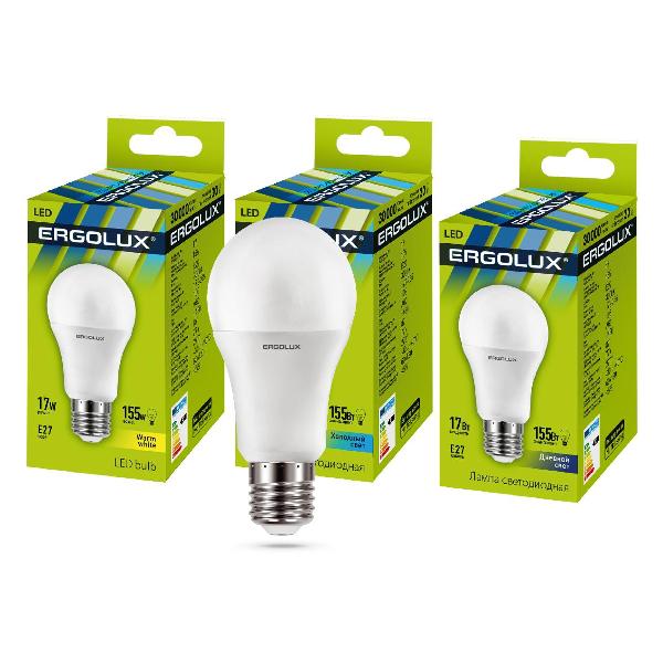 Лампа Ergolux LED-A60-17W-E27-3K (10 шт.)