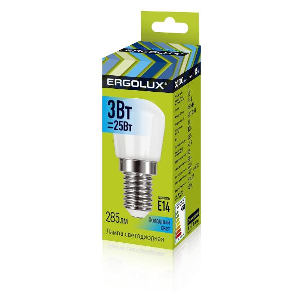 Лампа Ergolux LED-T26-3W-E14-4К (10 шт.)