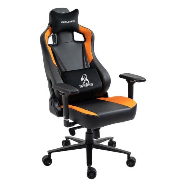 Кресло компьютерное игровое Evolution PROJECT A, Black/Orange (черный/оранжевый)