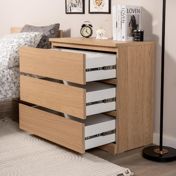 Комод бельевой Гуд Лакк Варма 3 80х77х40 шпон дуб беленый