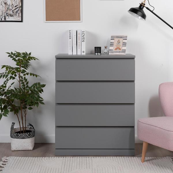 Комод бельевой Гуд Лакк Варма 4 80х100х40 серый