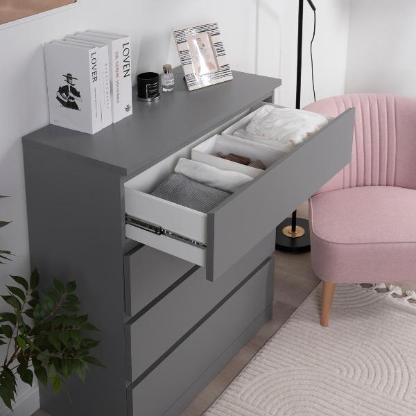 Комод бельевой Гуд Лакк Варма 4 80х100х40 серый