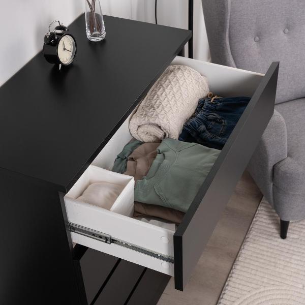 Комод бельевой Гуд Лакк Варма 4 80х100х40 шпон ясень черный