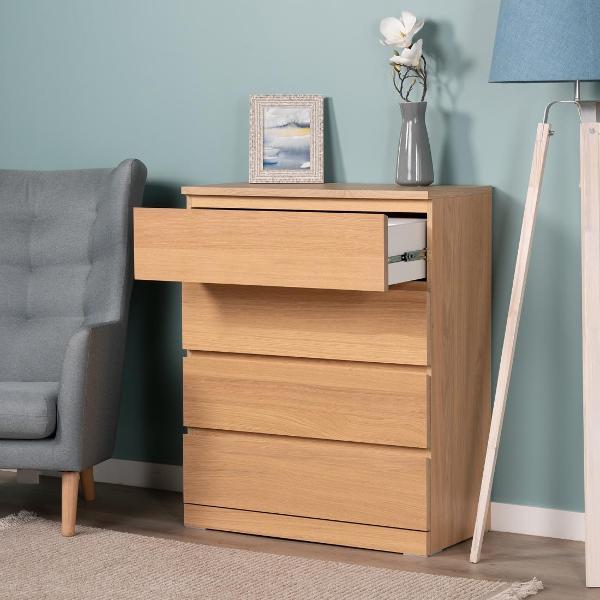 Комод бельевой Гуд Лакк Варма 4 80х100х40 шпон дуб беленый