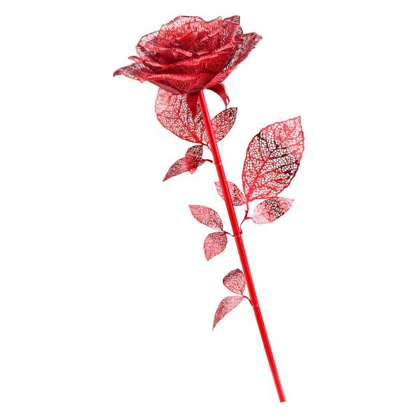 3D-конструктор из металла Piececool Golden Rose красный