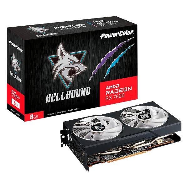 Видеокарта PowerColor RX7600 Hellhound 8GB GDDR6 128-bit DPx3 HDMI 2FAN RTL
