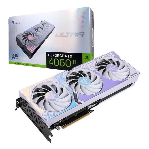 Видеокарта Colorful RTX4060Ti Ultra W OC 16GB-V 128-bit GDDR6 DPx3 HDMI 3FAN RTL