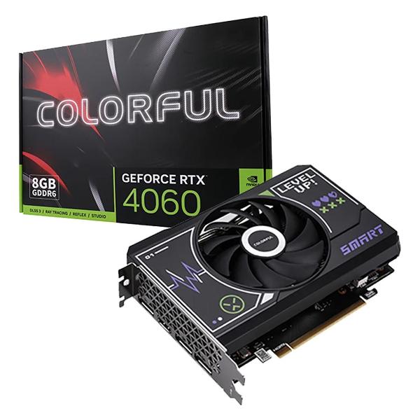 Видеокарта Colorful RTX4060 Mini 8GB-V 128-bit GDDR6 DPx3 HDMI 1FAN RTL