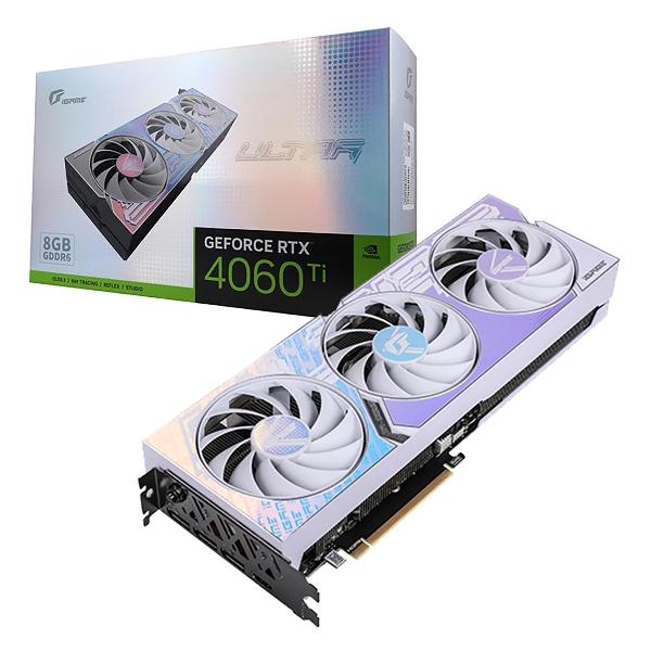 Видеокарта Colorful RTX 4060 Ti Ultra W OC 8GB-V 128-bit GDDR6 DPx3 HDMI 3FAN RTL