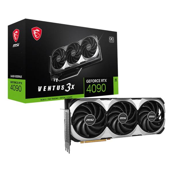Видеокарта MSI RTX4090 VENTUS 3X E OC 24GB GDDR6X 384bit 2xDP 2xHDMI 3FAN RTL