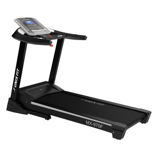 Беговая дорожка для дома UnixFit MX-970F складная, пиковая мощность 5.0 л.с., до 170 кг, беговое полотно 148x55 см, скорость 0,8 - 22 км/ч, угол наклона 0-20%