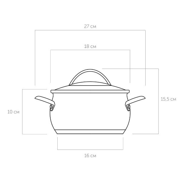 Кастрюля Nadoba 18 см/2л LINDA с крышкой