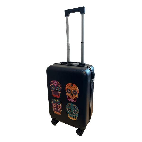 Чемодан Lats 20" 4 черепа черный (арт. 681)