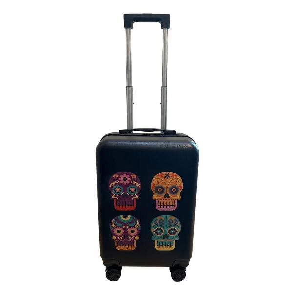 Чемодан Lats 20" 4 черепа черный (арт. 681)