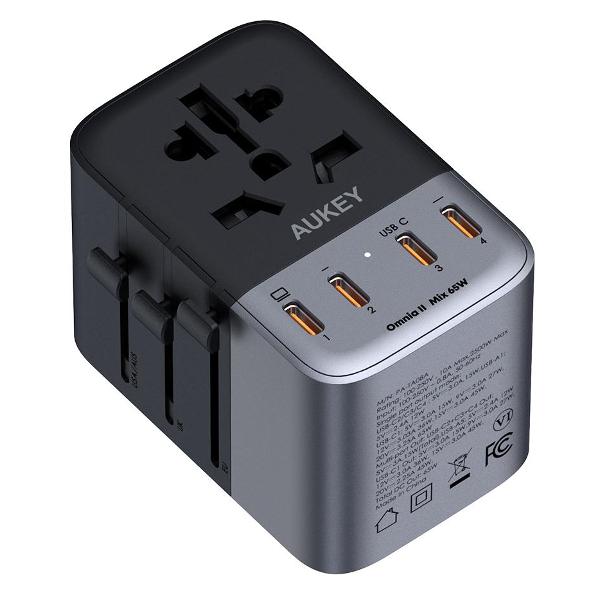 Сетевое зарядное устройство Aukey Universal 65W (PA-TA08A) серый фото