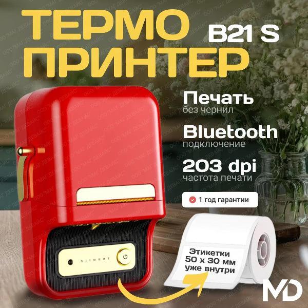 Принтер этикеток NIIMBOT B21S красный фото