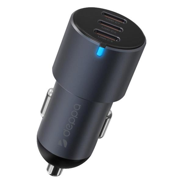 Автомобильное зарядное устройство Deppa 3xUSB-C PowerDelivery 65W