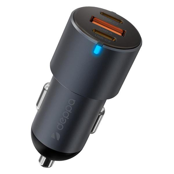 Автомобильное зарядное устройство Deppa USB-A+2xUSB-C PowerDelivery 60W