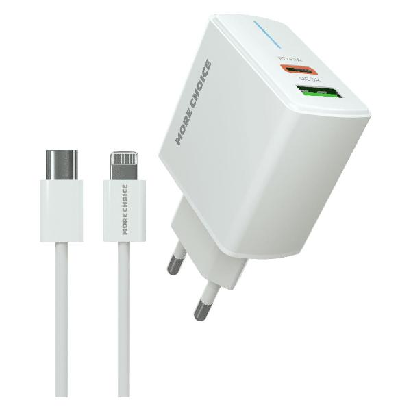 Сетевое зарядное устройство MoreChoice NC61i белое