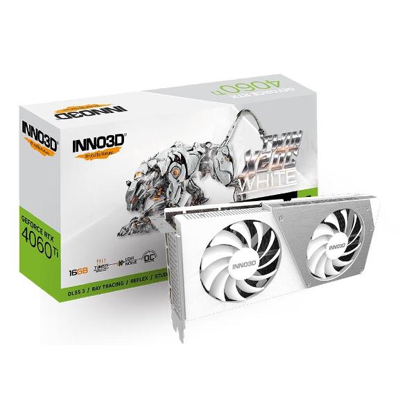 Видеокарта INNO3D RTX 4060 Ti Twin X2 OC WHITE (N406T2-16D6X-178055W)
