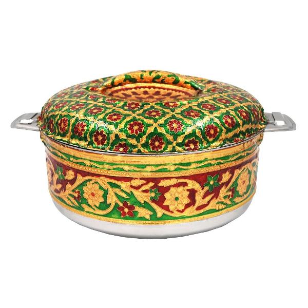Термокастрюля BORGHOUSE Meenakari, 3,5 л Green/ Gold фото