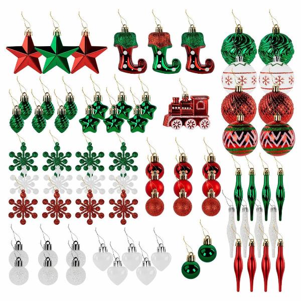 Шары елочные Золотая сказка Fair House 73шт красн/зел/бел