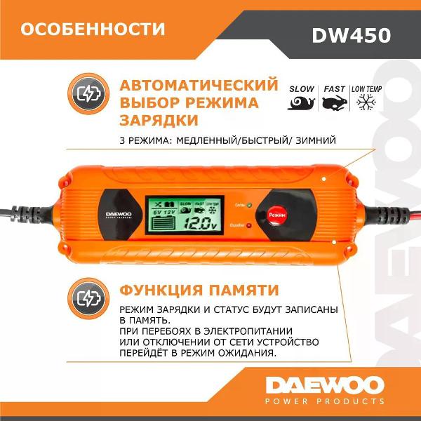 Зарядное устройство для аккумуляторной батареи Daewoo 4А DW 450