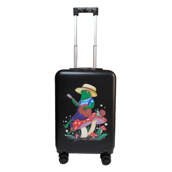 Чемодан Lats на колесиках S (арт.711) Лягушки, черный