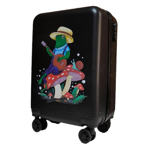 Чемодан Lats на колесиках S (арт.711) Лягушки, черный