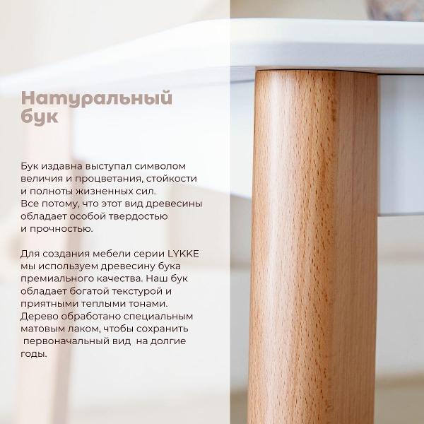 Стол обеденный Skyland LYKKE TS-120 белый/ бук 120х80х75