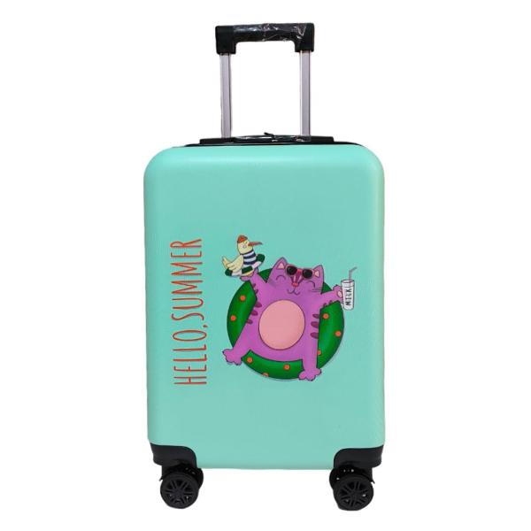 Чемодан Lats XS (арт.704) Кот в круге, бирюзовый