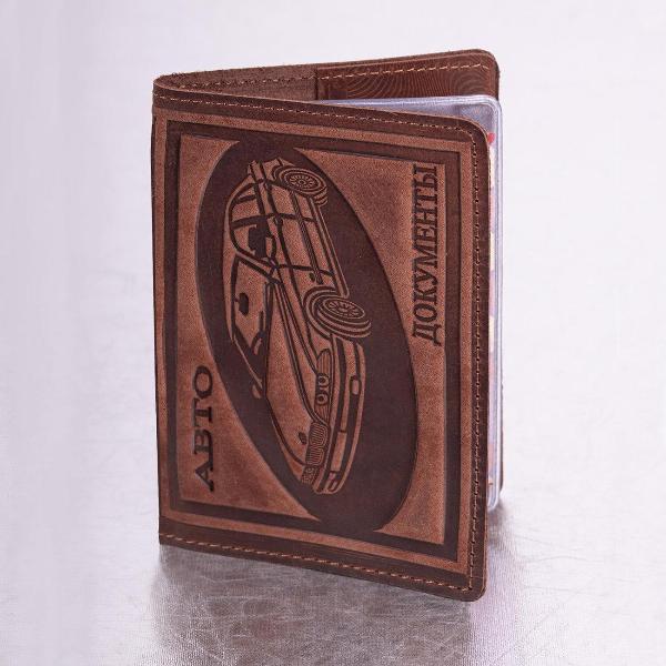 Обложка для документов Brauberg "АВТОДОКУМЕНТЫ", коньяк, 238208