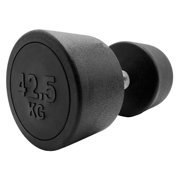 Гантель UnixFit профессиональная / PRO круглая обрезиненная 42,5 кг, металлическая спортивная гантель неразборная, 1 шт.