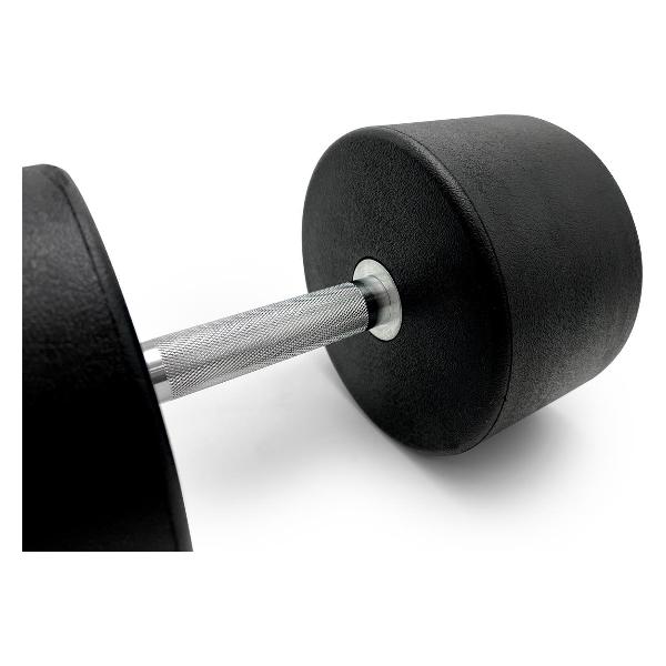 Гантель UnixFit профессиональная / PRO круглая обрезиненная 45 кг, металлическая спортивная гантель неразборная, 1 шт.