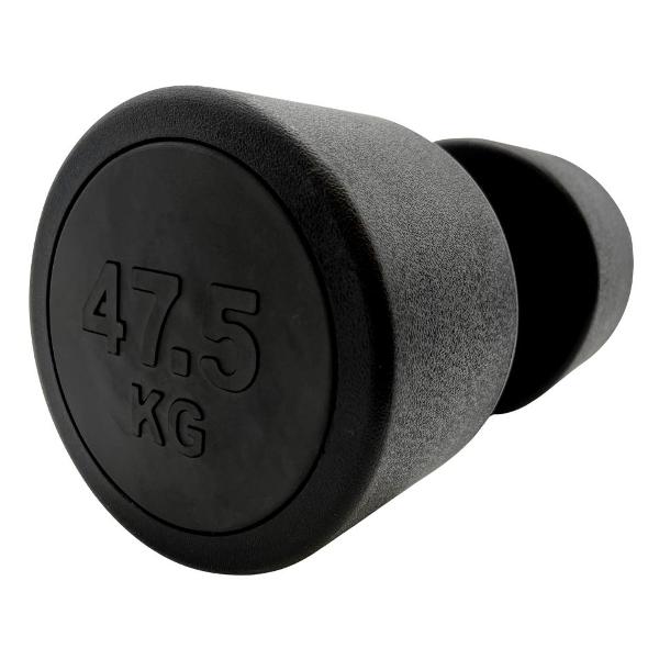 Гантель UnixFit профессиональная / PRO круглая обрезиненная 47,5 кг, металлическая спортивная гантель неразборная, 1 шт.