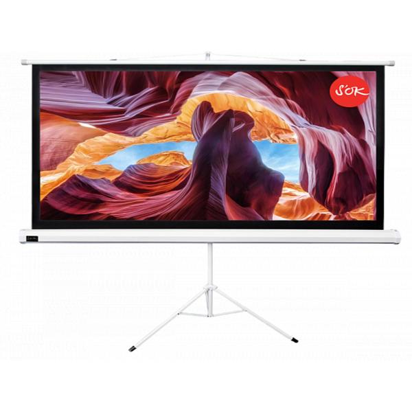 Экран для видеопроектора S'ok SCPST-186x105