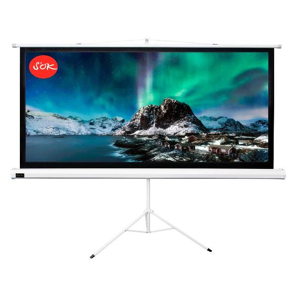 Экран для видеопроектора S'ok SCPST-221x124