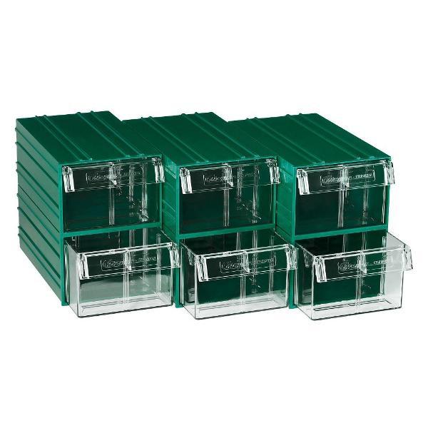 Пластиковый короб Стелла-техник C-2-К20-зеленый-прозрачный, комплект 20 шт.